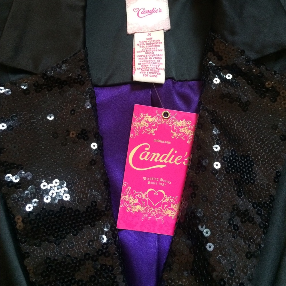 Black satin sequin jacket - Picture 3 of 4